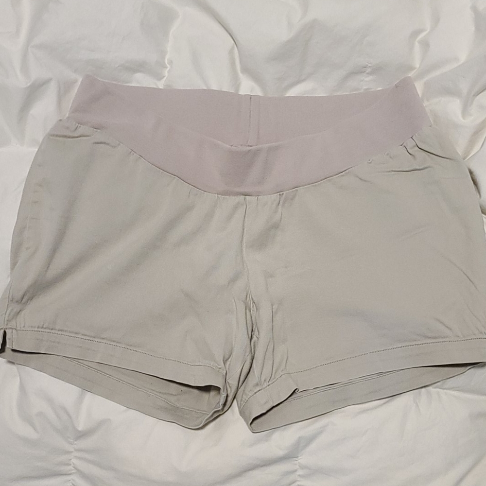 Khaki maternity shorts